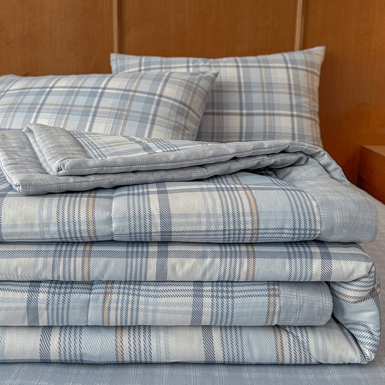 91家纺网 家纺一手货源 找家纺 尊妙被业 2026新款里外全棉100%新疆棉花夏被被子被芯-简约风 棱河