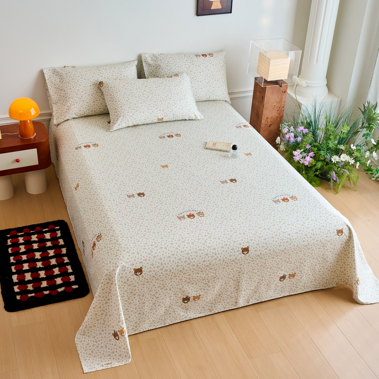 91家纺网 家纺一手货源 找家纺 春皖家纺 2026春夏新品简约款老粗布系列床单单品床单床单单件 尤米H