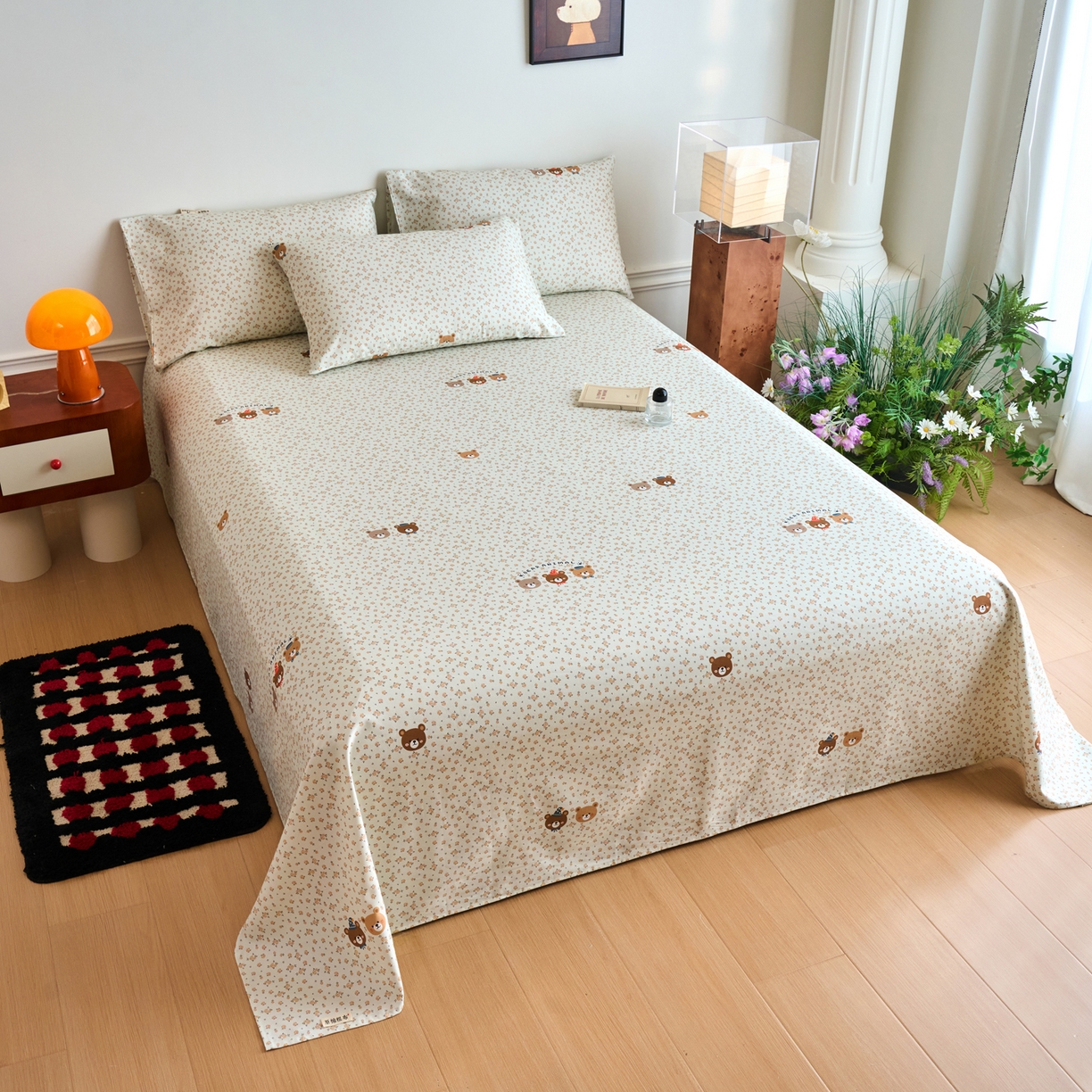 91家纺网 家纺一手货源 找家纺 春皖家纺 2026春夏新品简约款老粗布系列床单单品床单床单单件 尤米H