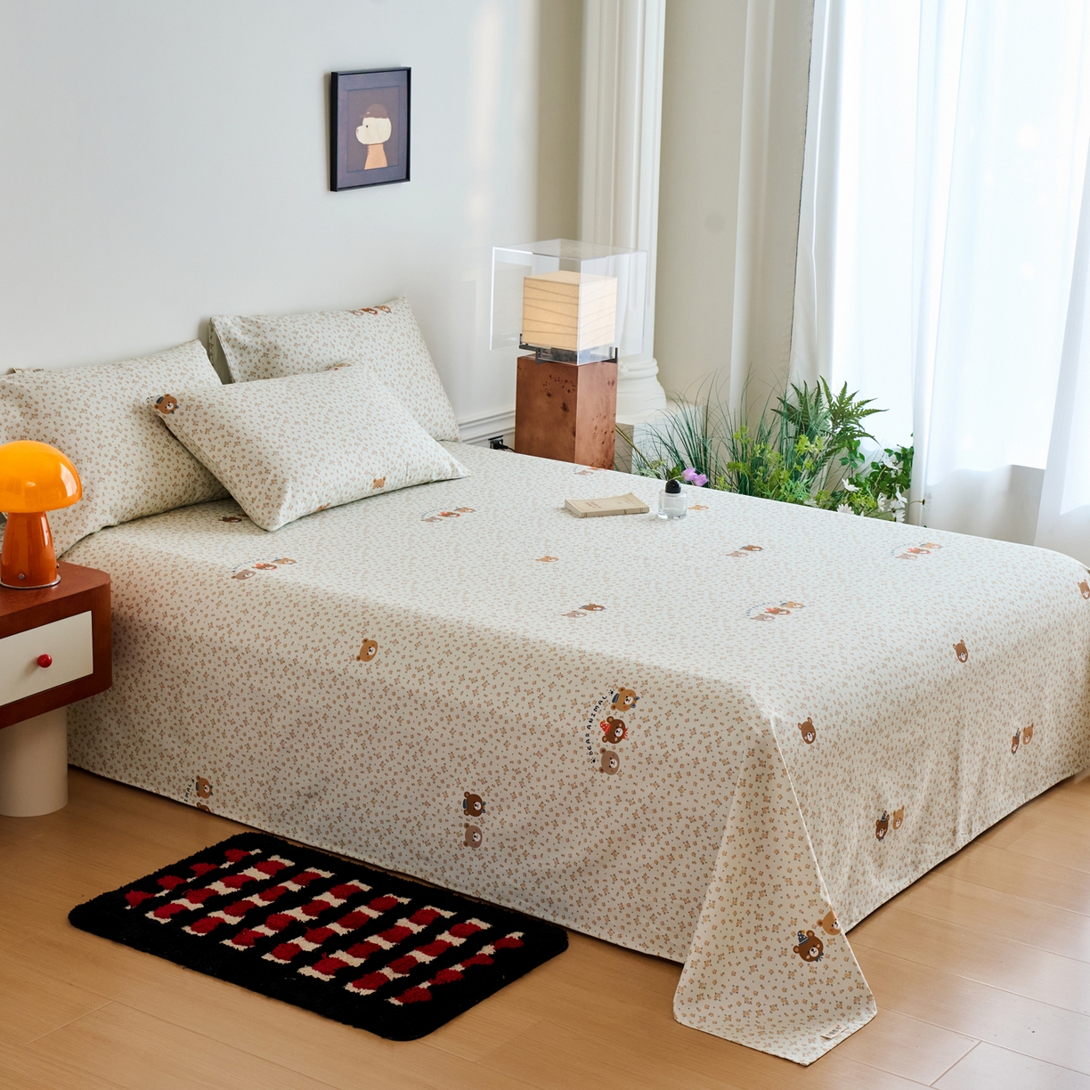 91家纺网 家纺一手货源 找家纺 春皖家纺 2026春夏新品简约款老粗布系列床单单品床单床单单件 尤米H