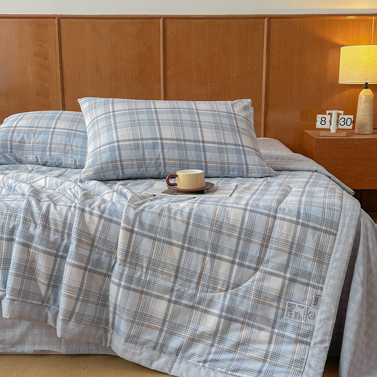 91家纺网 家纺一手货源 找家纺 尊妙被业 2026新款里外全棉100%新疆棉花夏被被子被芯-简约风 棱河