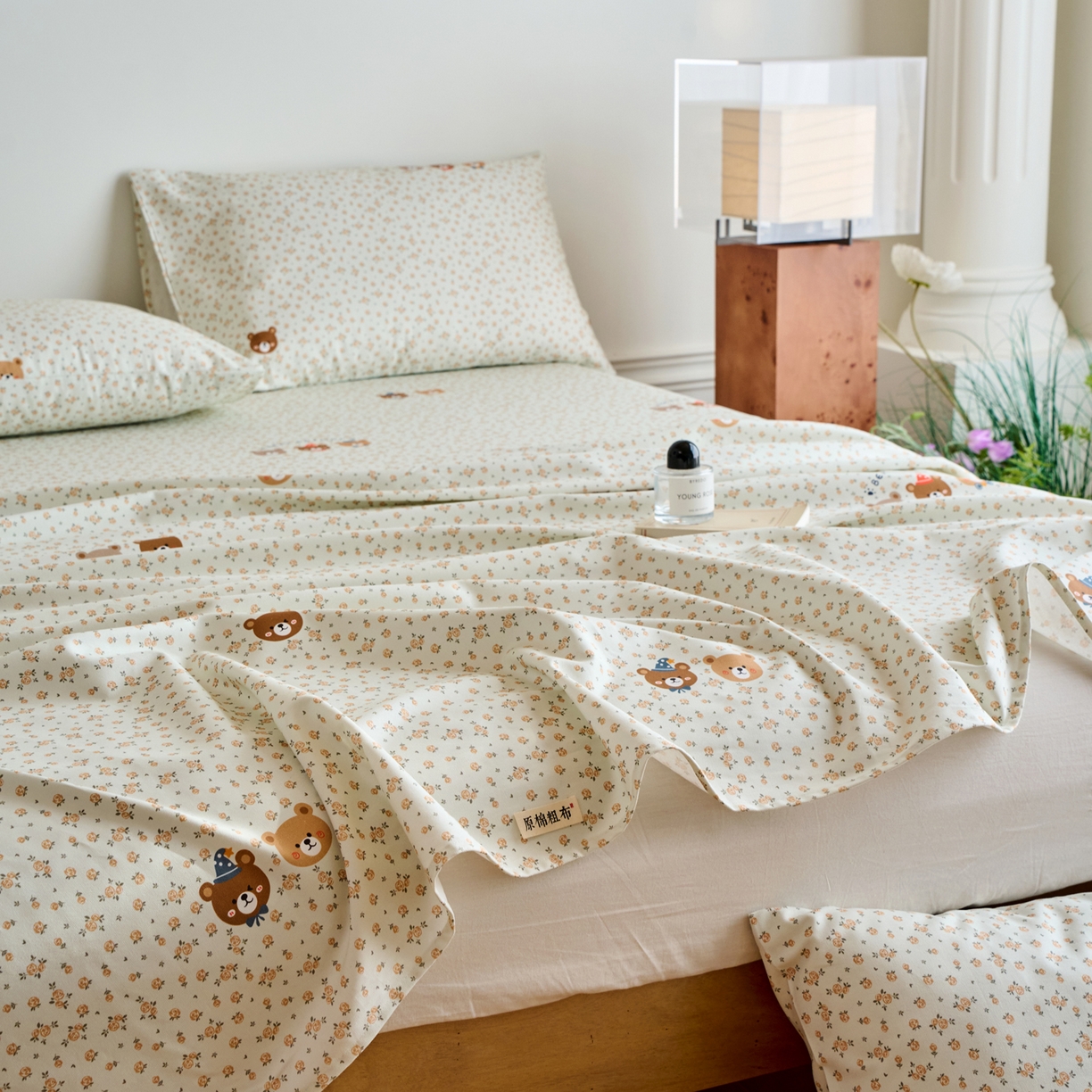 91家纺网 家纺一手货源 找家纺 春皖家纺 2026春夏新品简约款老粗布系列床单单品床单床单单件 尤米H