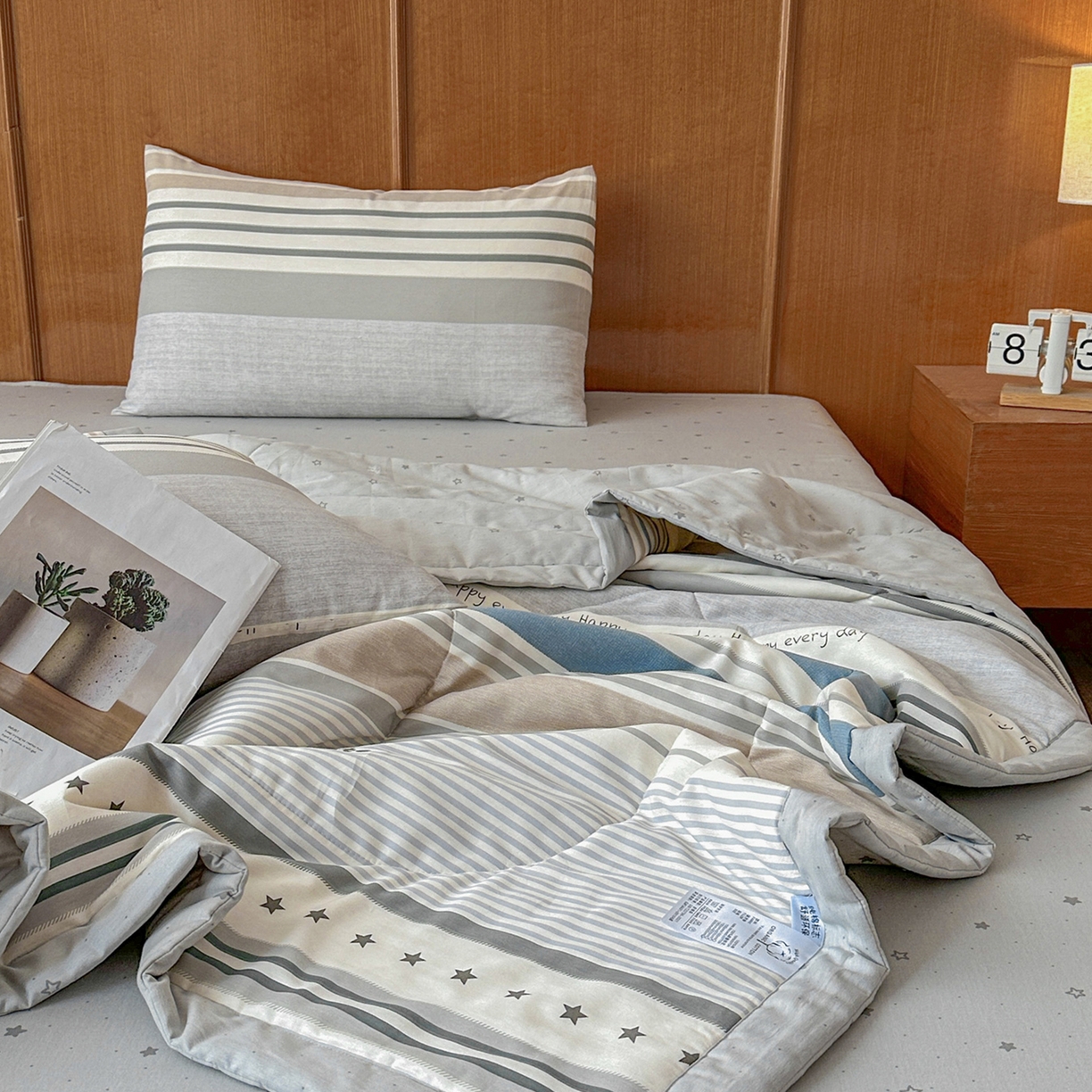 91家纺网 家纺一手货源 找家纺 尊妙被业 2026新款里外全棉100%新疆棉花夏被被子被芯-简约风 素纹小伴-兰