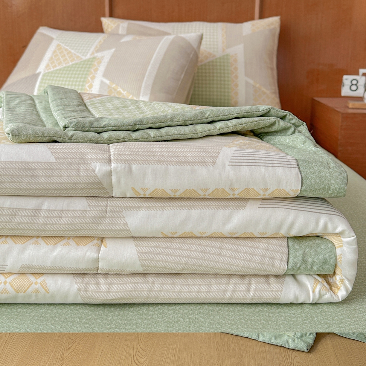 91家纺网 家纺一手货源 找家纺 尊妙被业 2026新款里外全棉100%新疆棉花夏被被子被芯-简约风 六边冰川