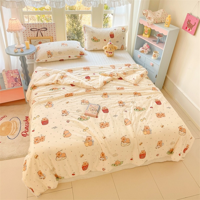 91家纺网 家纺一手货源 找家纺 2026新款A类针织棉被芯夏凉被春秋被冬被儿童学生成人冬被加厚被子大豆被—影棚图 卡皮巴拉