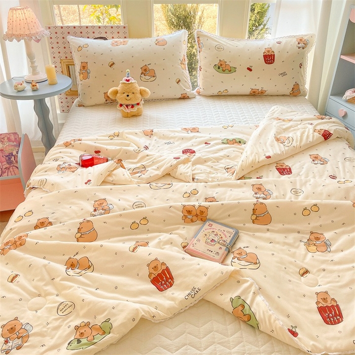 91家纺网 家纺一手货源 找家纺 2026新款A类针织棉被芯夏凉被春秋被冬被儿童学生成人冬被加厚被子大豆被—影棚图 卡皮巴拉