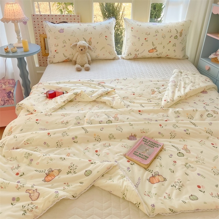 91家纺网 家纺一手货源 找家纺 2026新款A类针织棉被芯夏凉被春秋被冬被儿童学生成人冬被加厚被子大豆被—影棚图 南瓜小兔