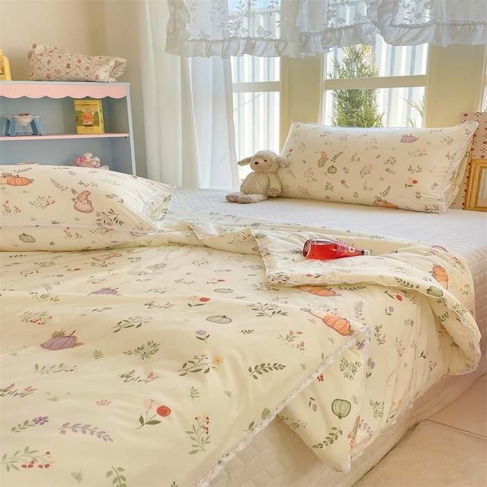 91家纺网 家纺一手货源 找家纺 2026新款A类针织棉被芯夏凉被春秋被冬被儿童学生成人冬被加厚被子大豆被—影棚图 南瓜小兔