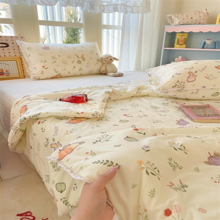 91家纺网 家纺一手货源 找家纺 2026新款A类针织棉被芯夏凉被春秋被冬被儿童学生成人冬被加厚被子大豆被—影棚图 南瓜小兔