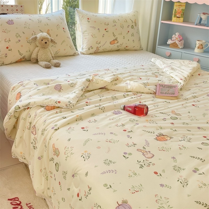 91家纺网 家纺一手货源 找家纺 2026新款A类针织棉被芯夏凉被春秋被冬被儿童学生成人冬被加厚被子大豆被—影棚图 南瓜小兔