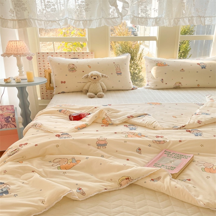 91家纺网 家纺一手货源 找家纺 2026新款A类针织棉被芯夏凉被春秋被冬被儿童学生成人冬被加厚被子大豆被—影棚图 兔子乐园