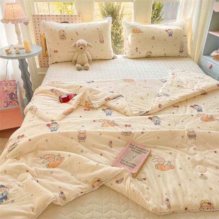 91家纺网 家纺一手货源 找家纺 2026新款A类针织棉被芯夏凉被春秋被冬被儿童学生成人冬被加厚被子大豆被—影棚图 兔子乐园