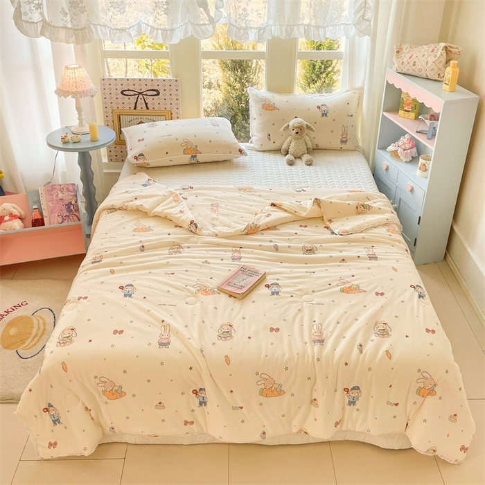 2026新款A类针织棉被芯夏凉被春秋被冬被儿童学生成人冬被加厚被子大豆被—影棚图 兔子乐园