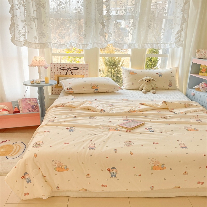 91家纺网 家纺一手货源 找家纺 2026新款A类针织棉被芯夏凉被春秋被冬被儿童学生成人冬被加厚被子大豆被—影棚图 兔子乐园