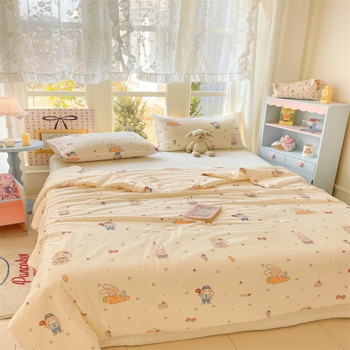 91家纺网 家纺一手货源 找家纺 2026新款A类针织棉被芯夏凉被春秋被冬被儿童学生成人冬被加厚被子大豆被—影棚图 兔子乐园