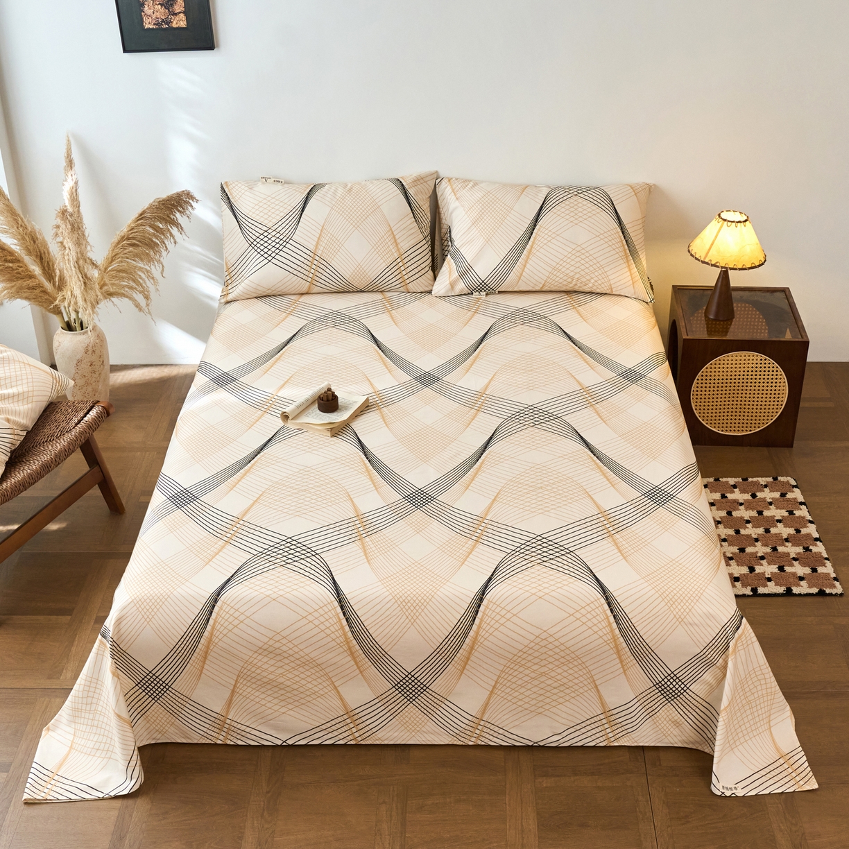 春皖家纺 2026春夏新品简约款老粗布系列床单单品床单床单单件 月白