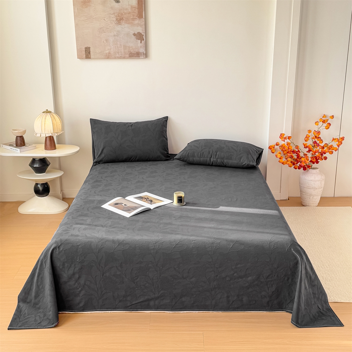 91家纺网 家纺一手货源 找家纺 （总）女子家纺 2026新款全棉厚织三层水洗色织提花床单