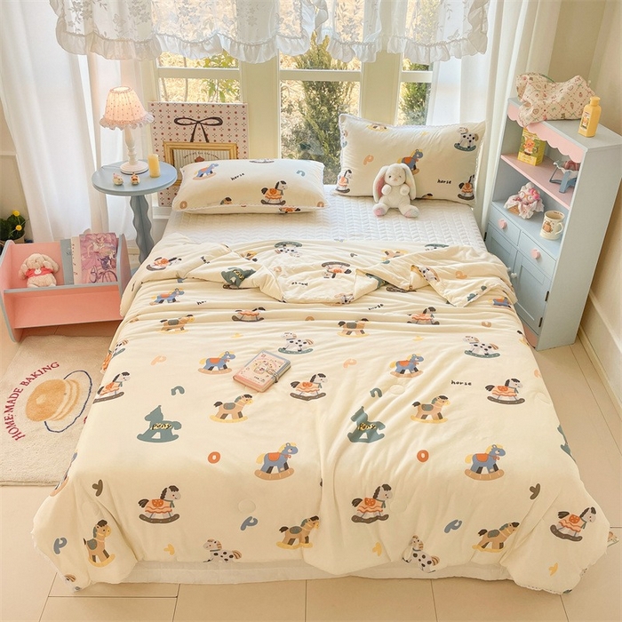 2026新款A类针织棉被芯夏凉被春秋被冬被儿童学生成人冬被加厚被子大豆被—影棚图 小木马