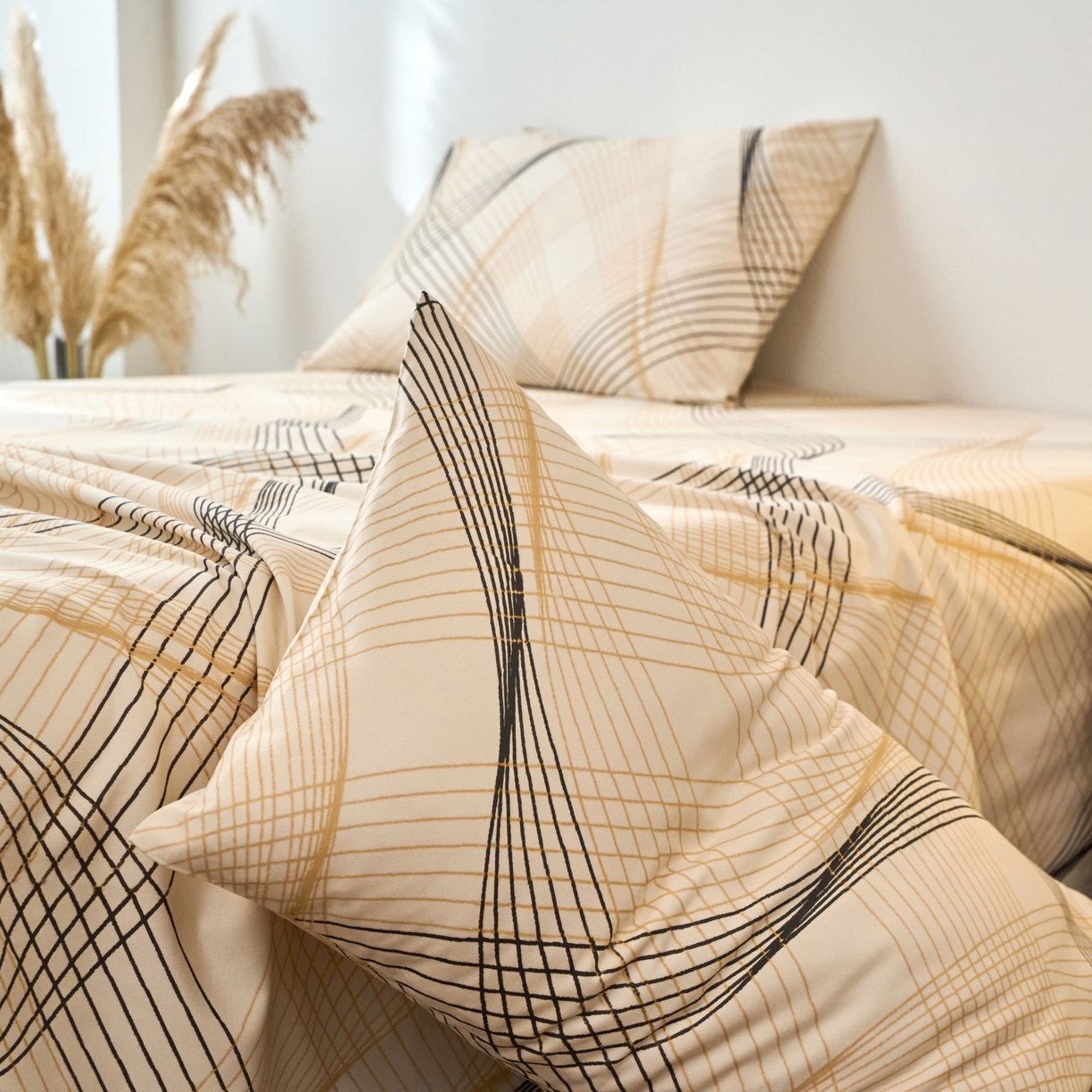 91家纺网 家纺一手货源 找家纺 春皖家纺 2026春夏新品简约款老粗布系列床单单品床单床单单件 月白