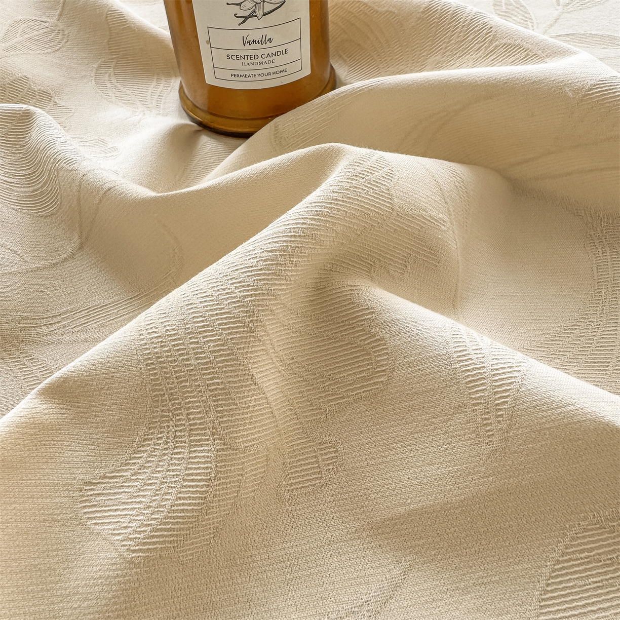 91家纺网 家纺一手货源 找家纺 女子家纺 2026新款全棉厚织三层水洗色织提花床单 芳菲-可可奶咖