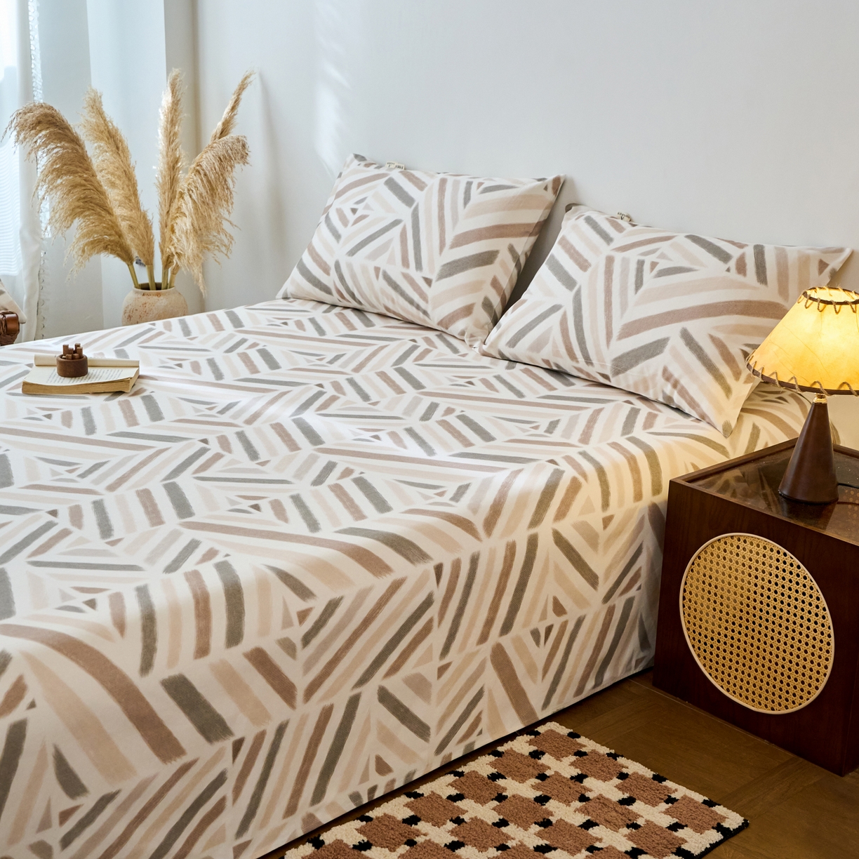 91家纺网 家纺一手货源 找家纺 春皖家纺 2026春夏新品简约款老粗布系列床单单品床单床单单件 云帆Y