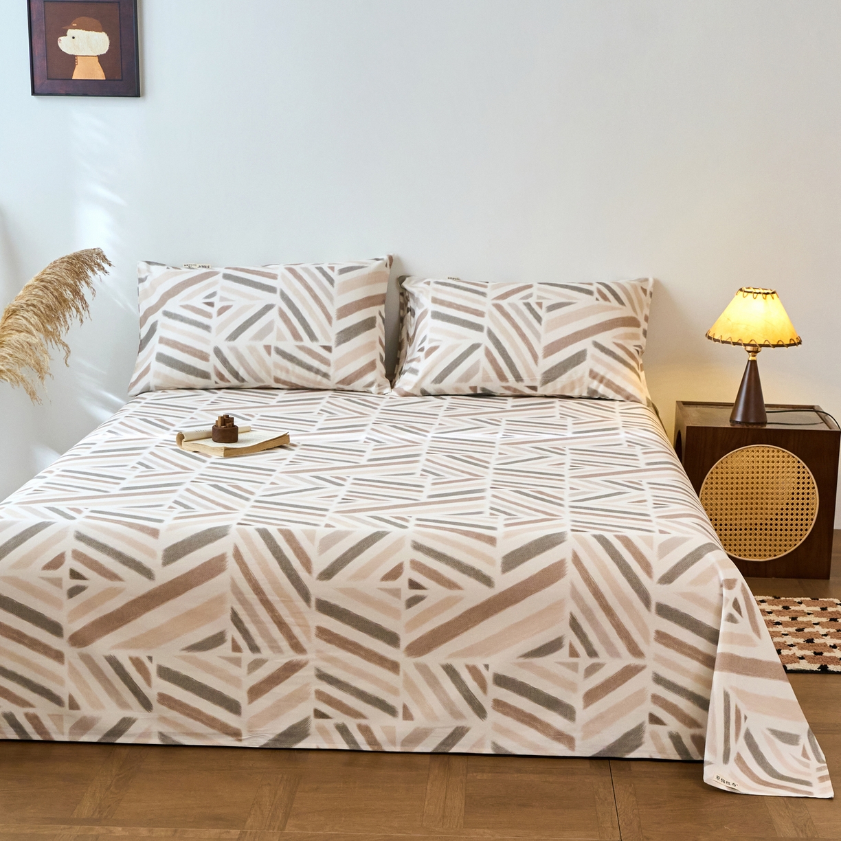 91家纺网 家纺一手货源 找家纺 春皖家纺 2026春夏新品简约款老粗布系列床单单品床单床单单件 云帆Y