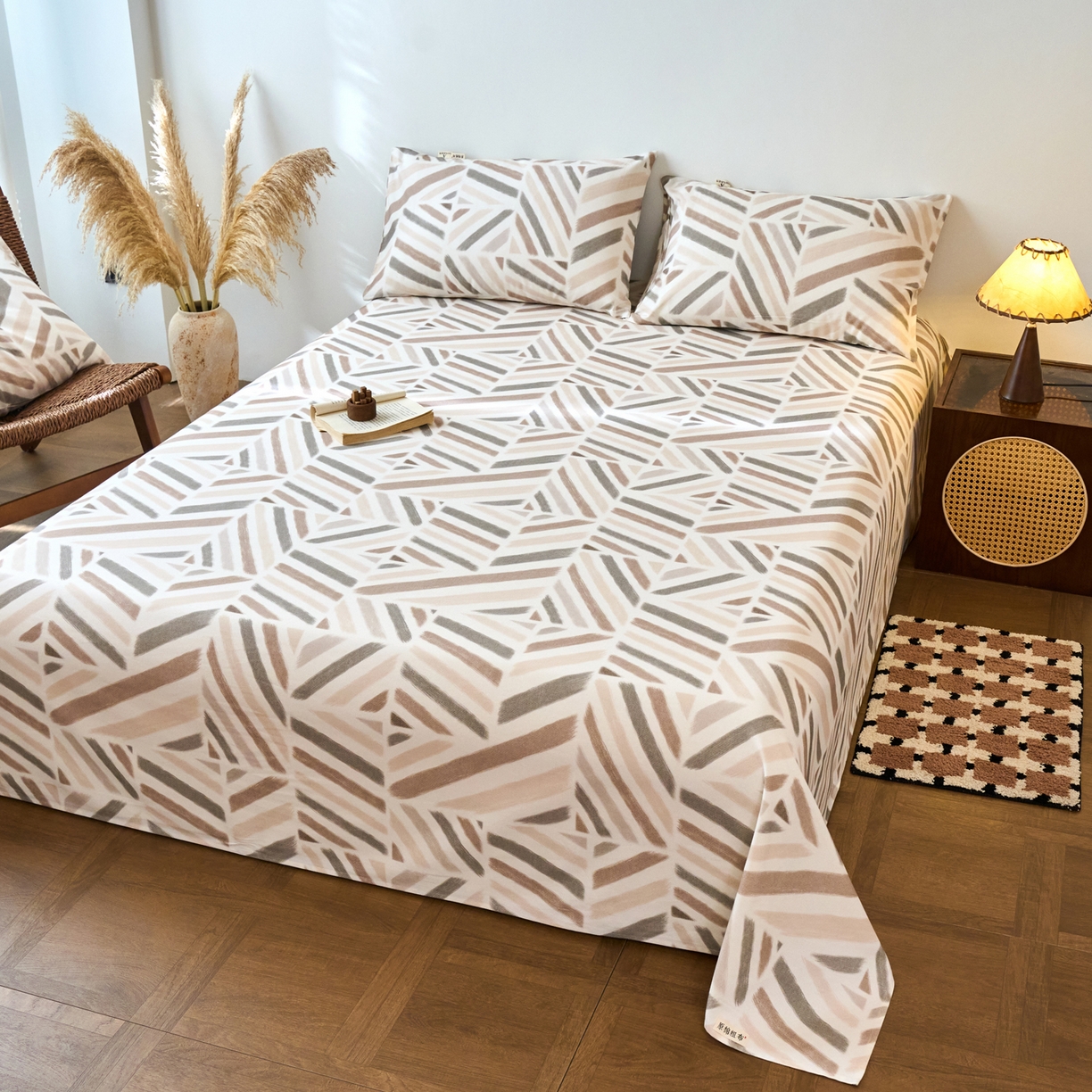 91家纺网 家纺一手货源 找家纺 春皖家纺 2026春夏新品简约款老粗布系列床单单品床单床单单件 云帆Y