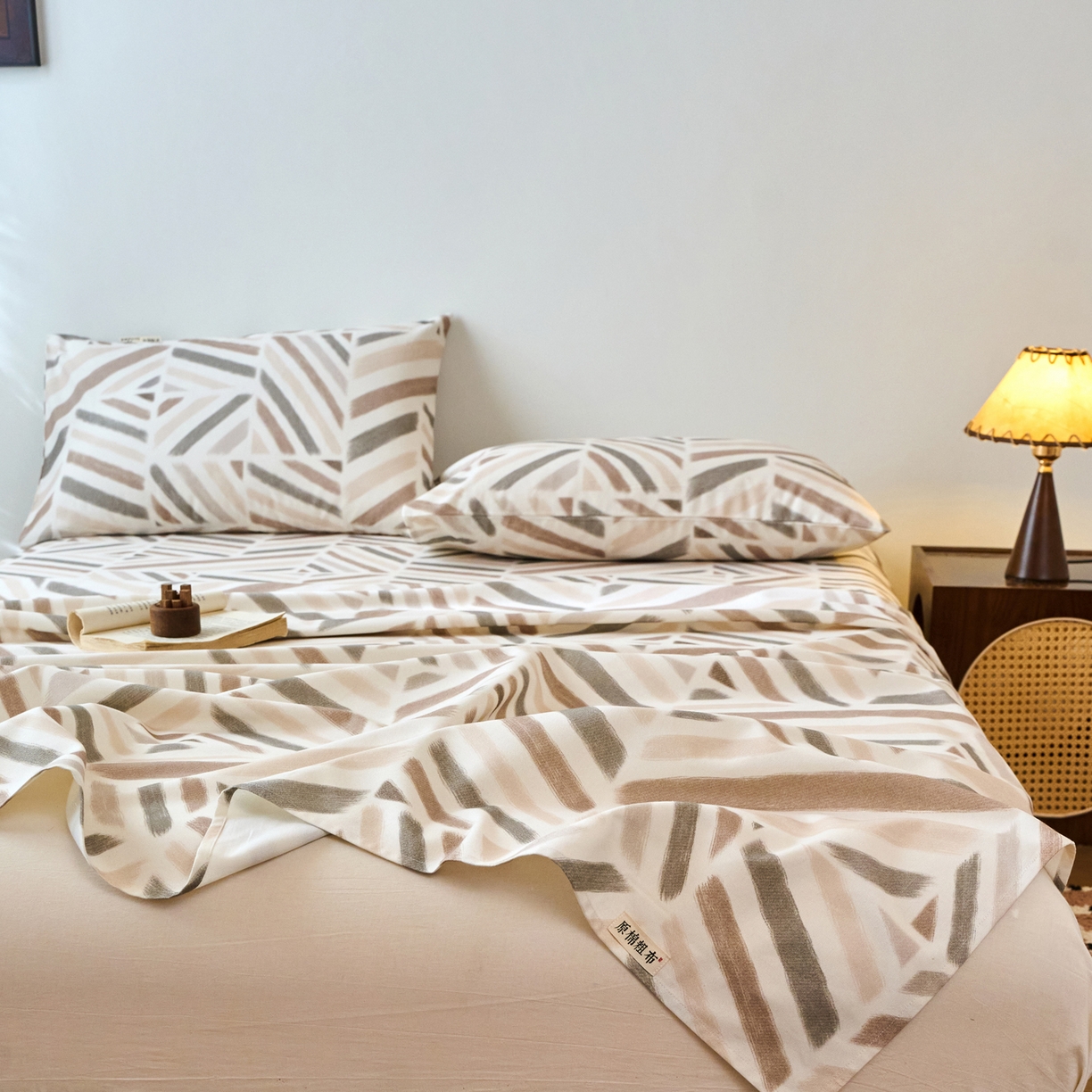 91家纺网 家纺一手货源 找家纺 春皖家纺 2026春夏新品简约款老粗布系列床单单品床单床单单件 云帆Y