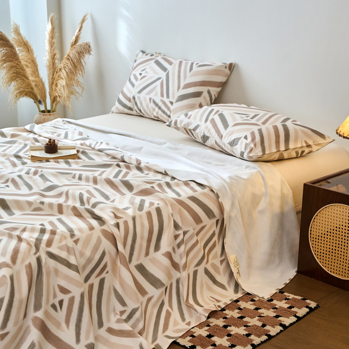 91家纺网 家纺一手货源 找家纺 春皖家纺 2026春夏新品简约款老粗布系列床单单品床单床单单件 云帆Y