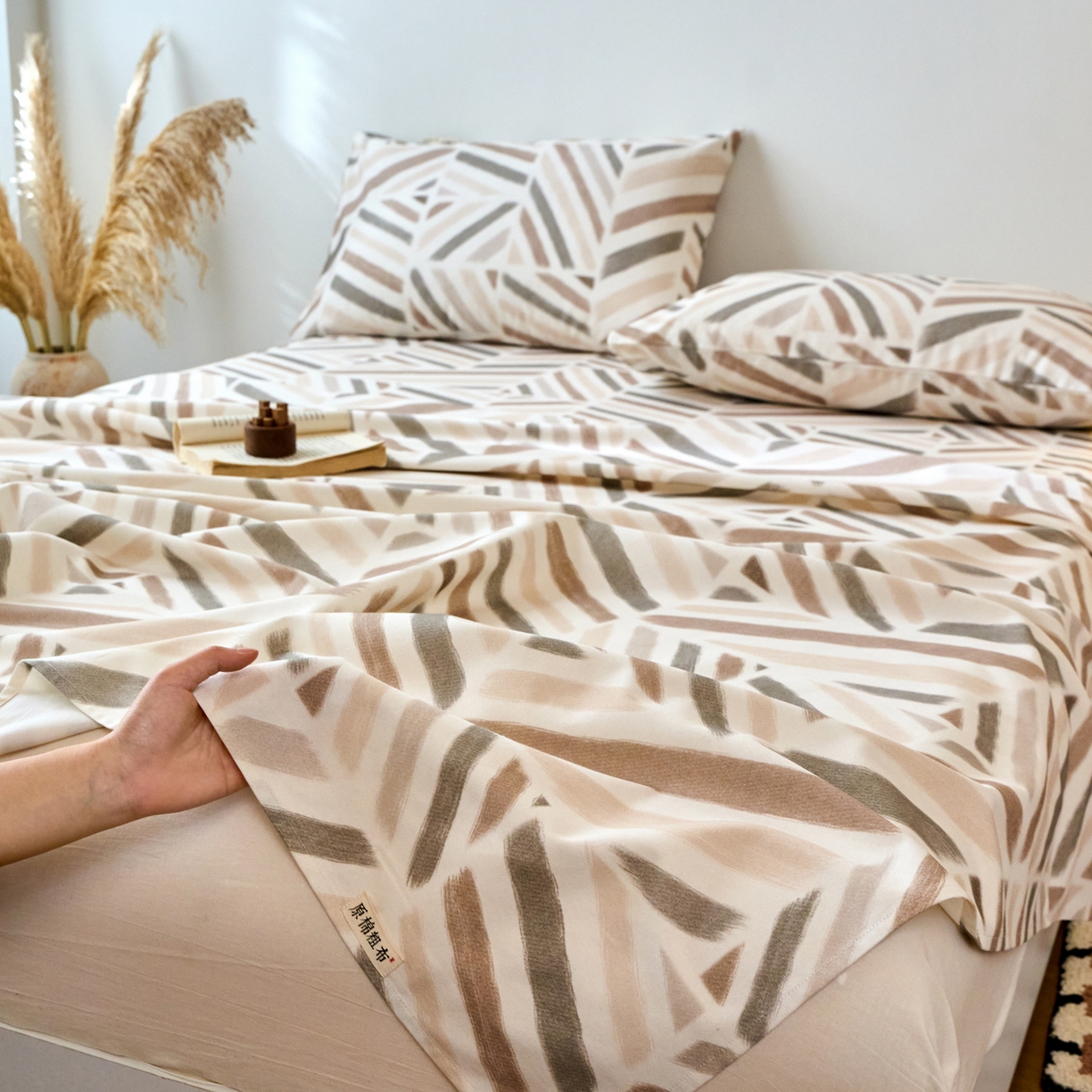 91家纺网 家纺一手货源 找家纺 春皖家纺 2026春夏新品简约款老粗布系列床单单品床单床单单件 云帆Y