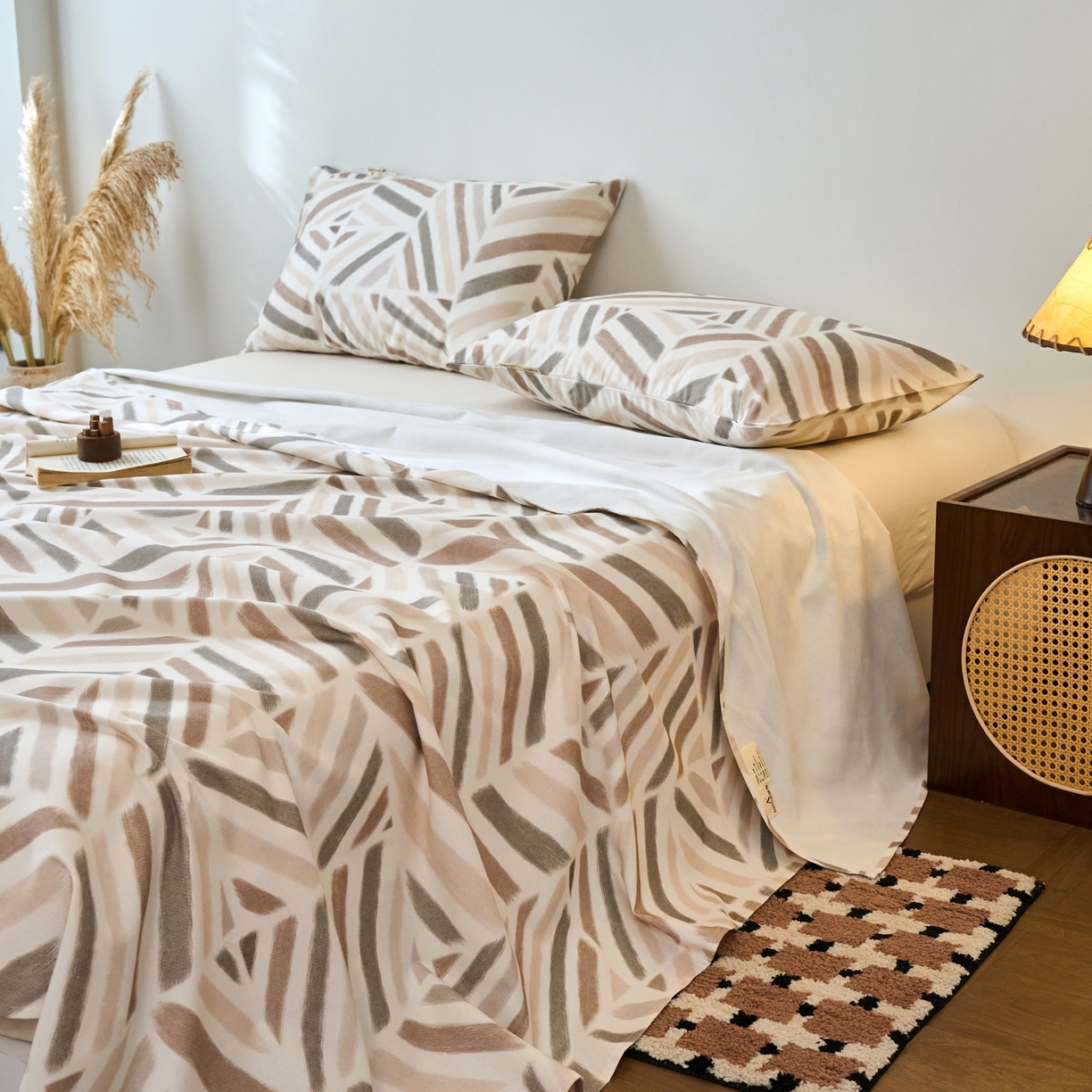 91家纺网 家纺一手货源 找家纺 春皖家纺 2026春夏新品简约款老粗布系列床单单品床单床单单件 云帆Y