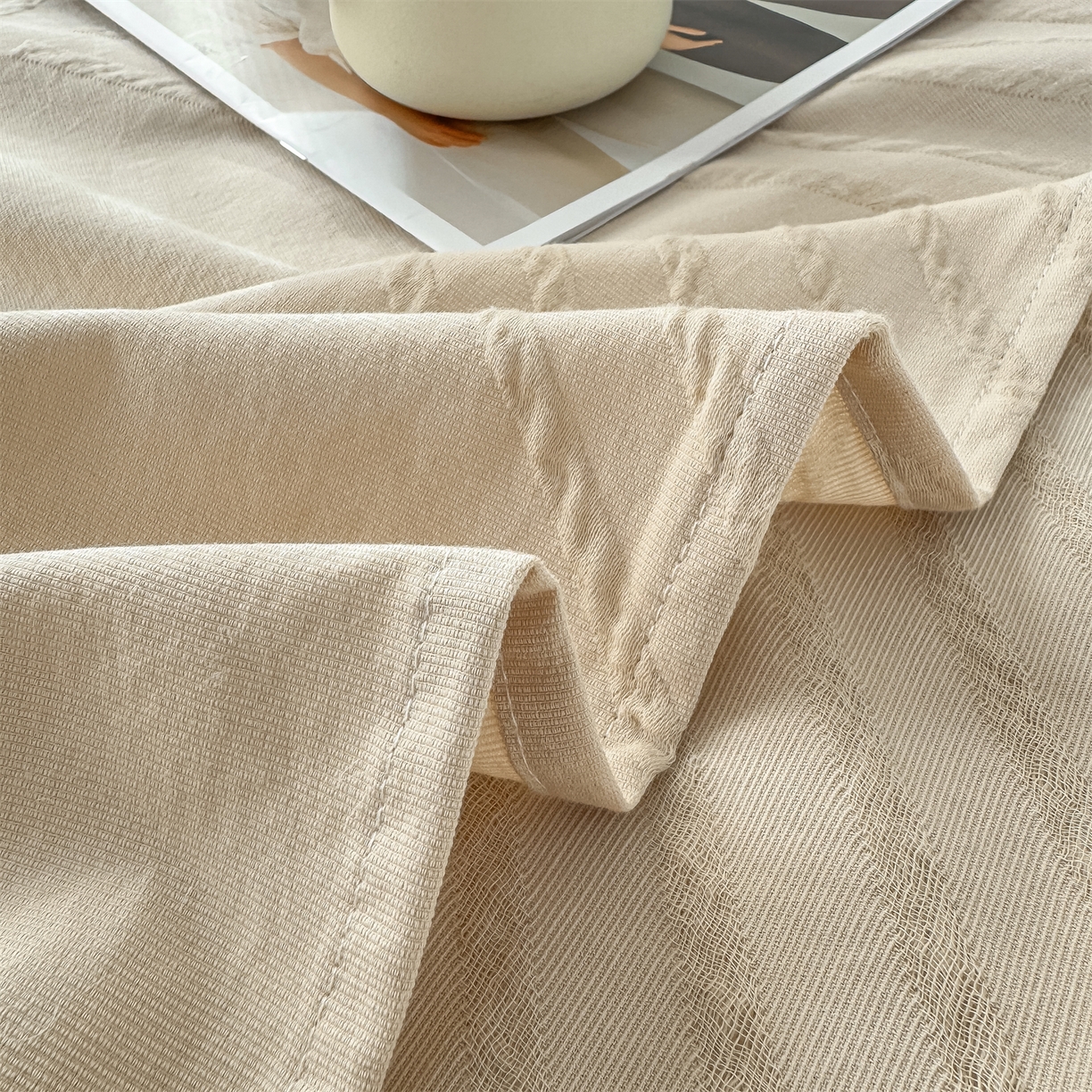 91家纺网 家纺一手货源 找家纺 （总）女子家纺 2026新款全棉厚织三层水洗色织提花床单