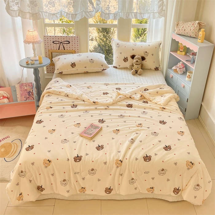 2026新款A类针织棉被芯夏凉被春秋被冬被儿童学生成人冬被加厚被子大豆被—影棚图 熊熊宝贝