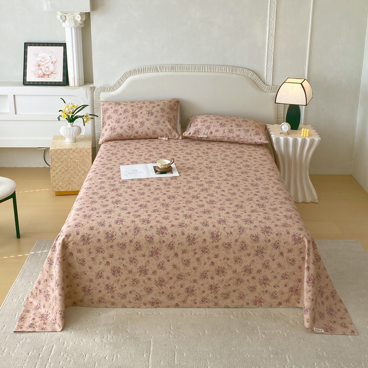 春皖家纺 2026春夏新品简约款老粗布系列床单单品床单床单单件 云裳