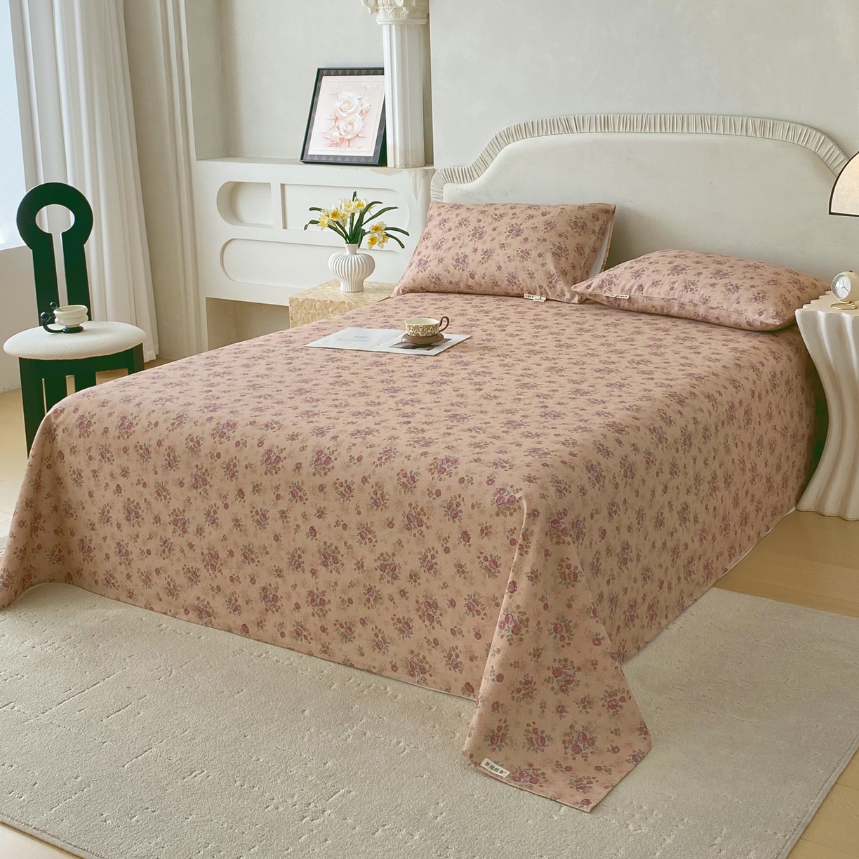 91家纺网 家纺一手货源 找家纺 春皖家纺 2026春夏新品简约款老粗布系列床单单品床单床单单件 云裳