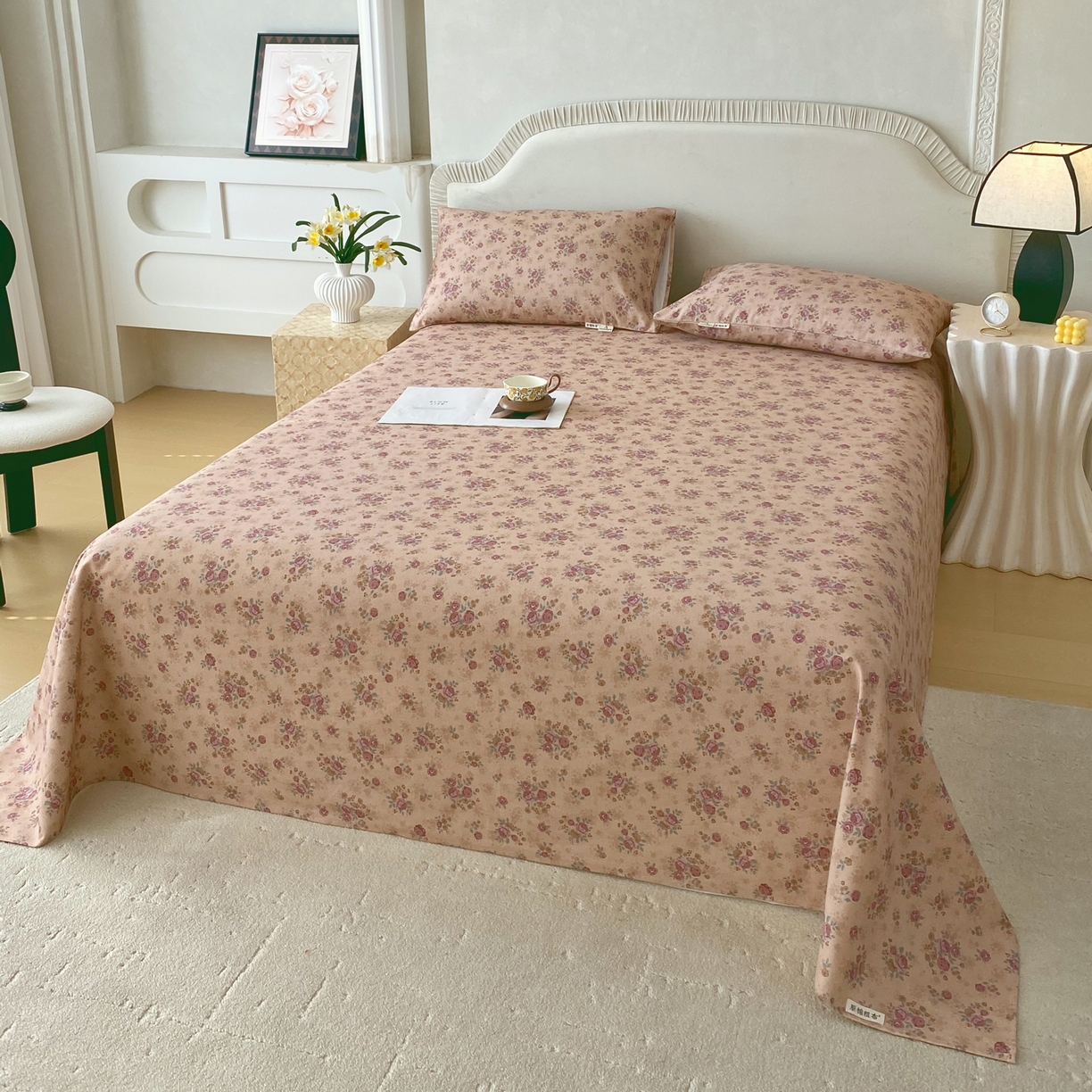 91家纺网 家纺一手货源 找家纺 春皖家纺 2026春夏新品简约款老粗布系列床单单品床单床单单件 云裳