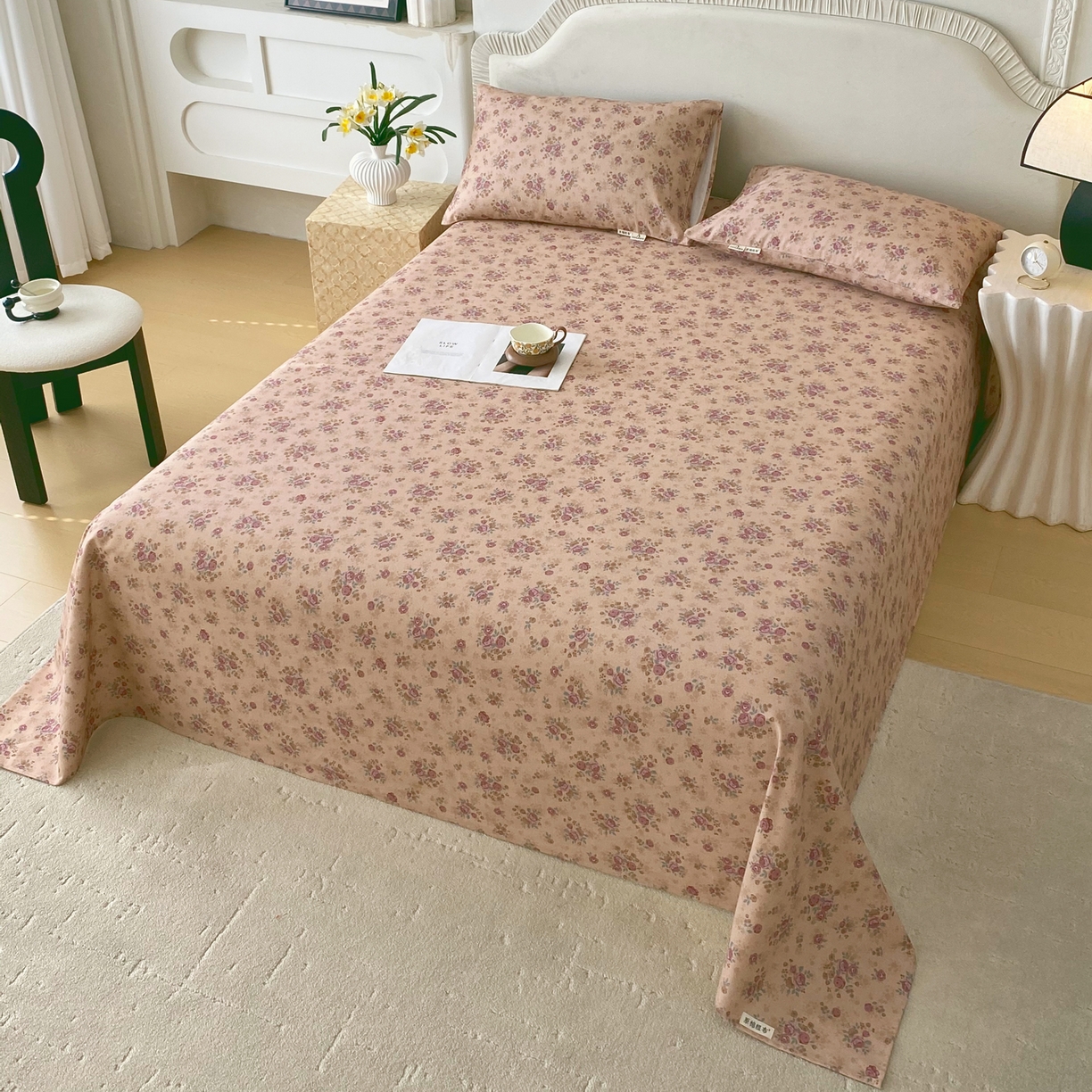 91家纺网 家纺一手货源 找家纺 春皖家纺 2026春夏新品简约款老粗布系列床单单品床单床单单件 云裳