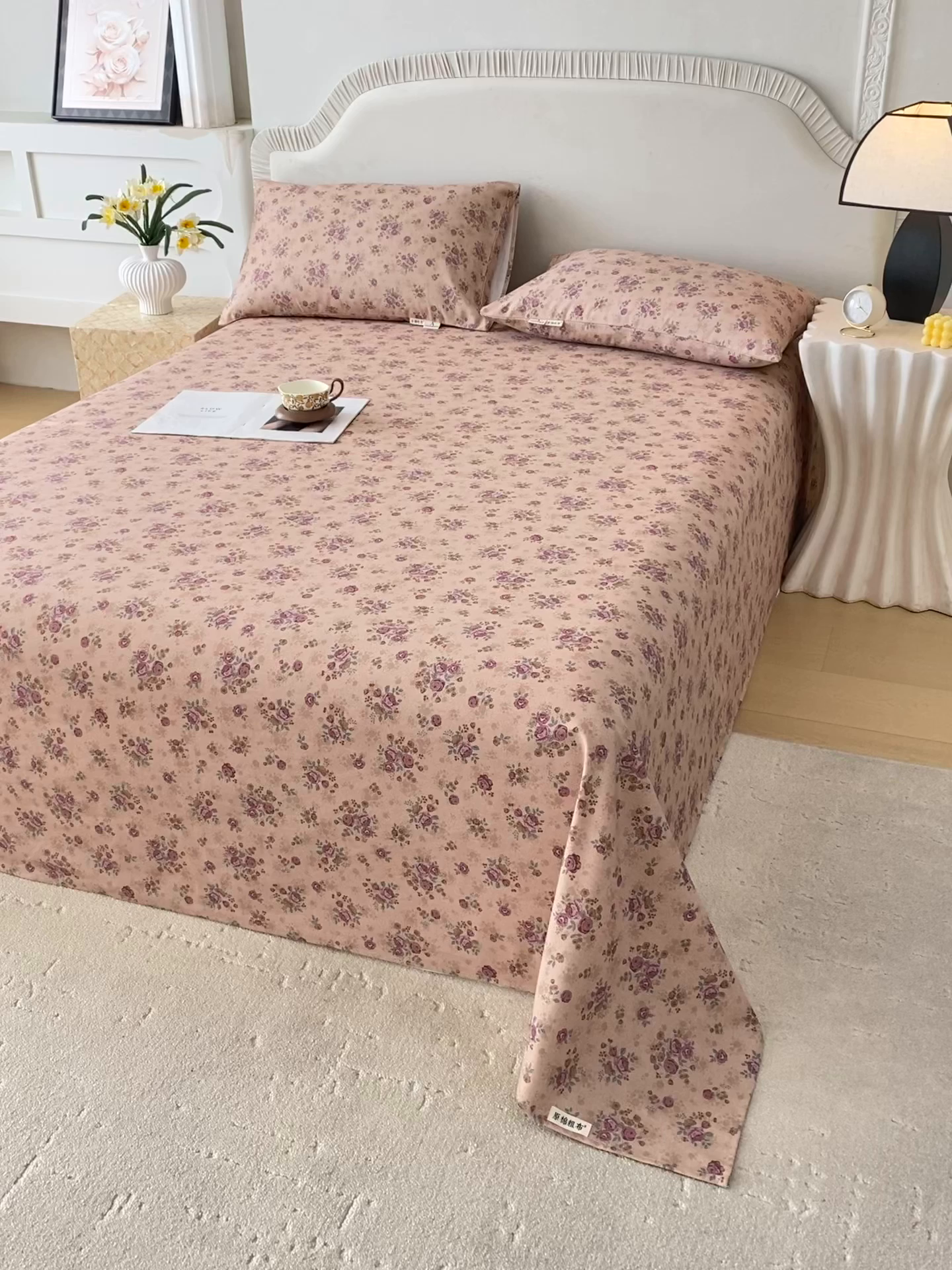 91家纺网 家纺一手货源 找家纺 春皖家纺 2026春夏新品简约款老粗布系列床单单品床单床单单件 云裳