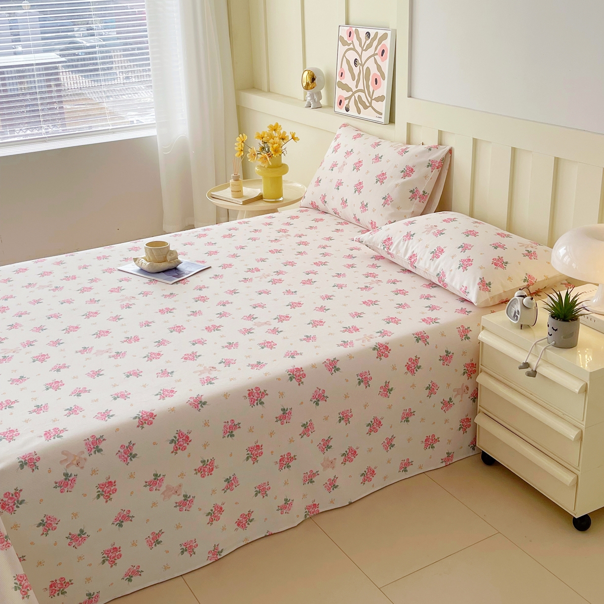 91家纺网 家纺一手货源 找家纺 春皖家纺 2026春夏新品简约款老粗布系列床单单品床单床单单件 芝甜