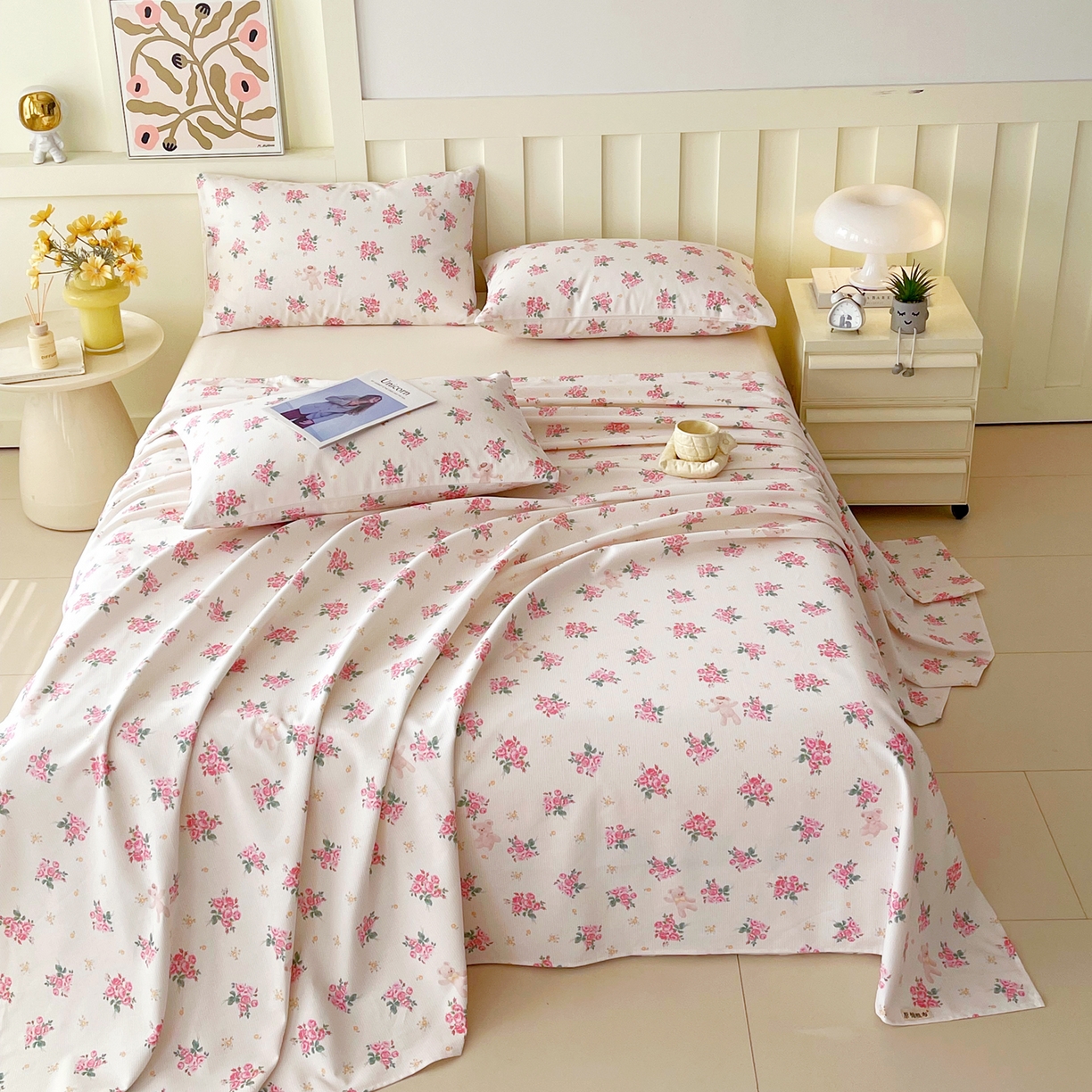 91家纺网 家纺一手货源 找家纺 春皖家纺 2026春夏新品简约款老粗布系列床单单品床单床单单件 芝甜