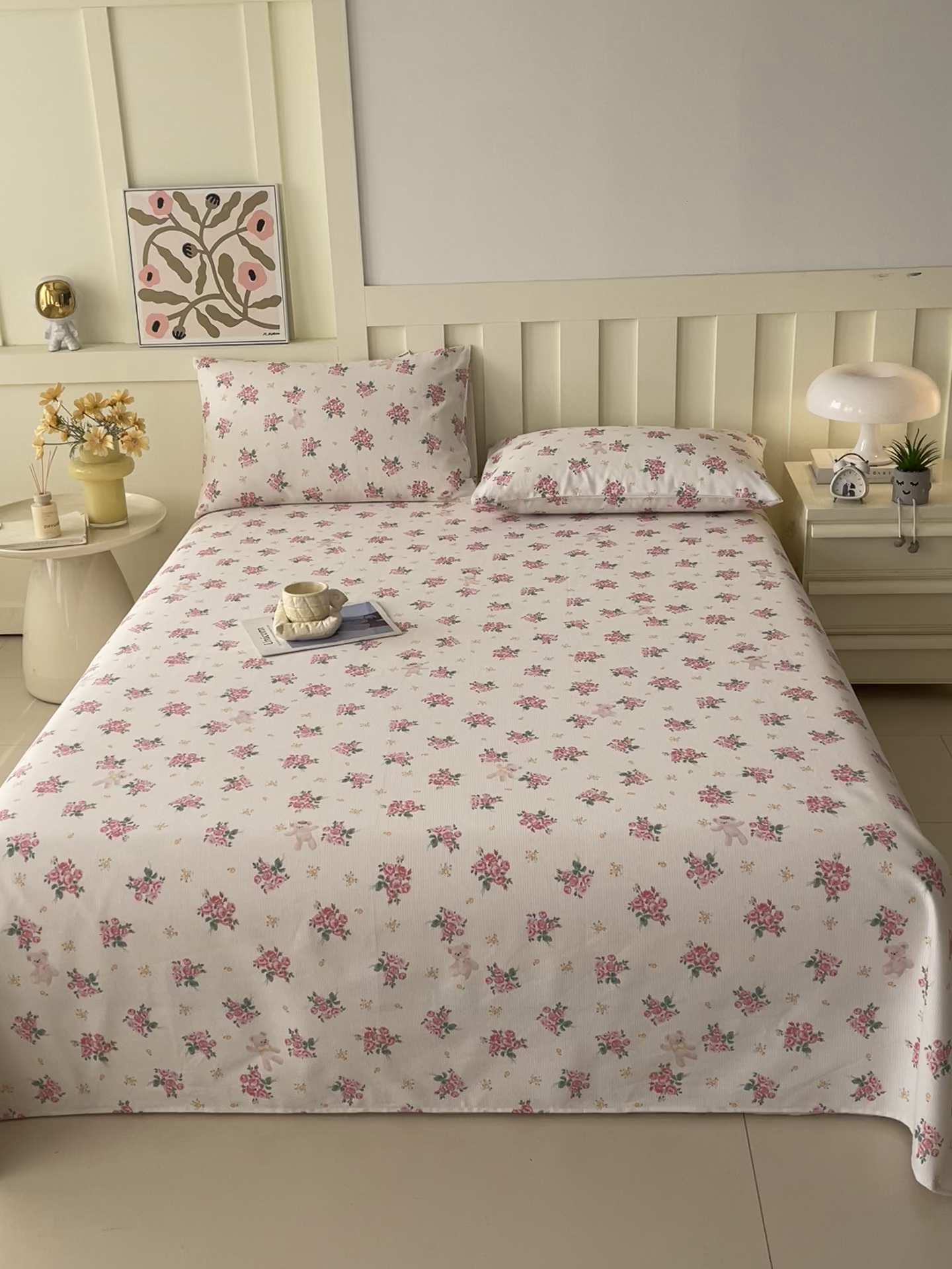 91家纺网 家纺一手货源 找家纺 春皖家纺 2026春夏新品简约款老粗布系列床单单品床单床单单件 芝甜