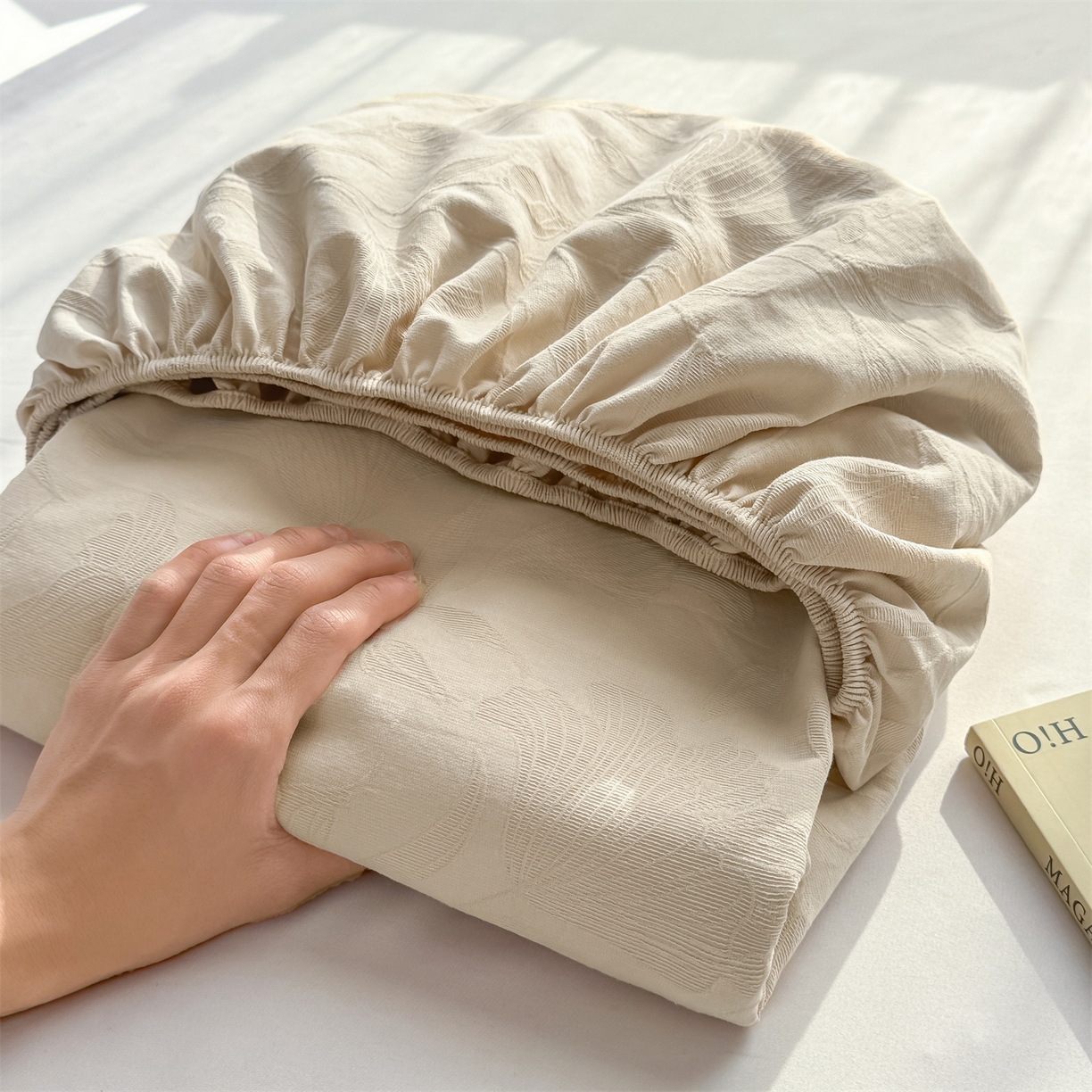 91家纺网 家纺一手货源 找家纺 （总）女子家纺 2026新款全棉厚织三层水洗色织提花床笠