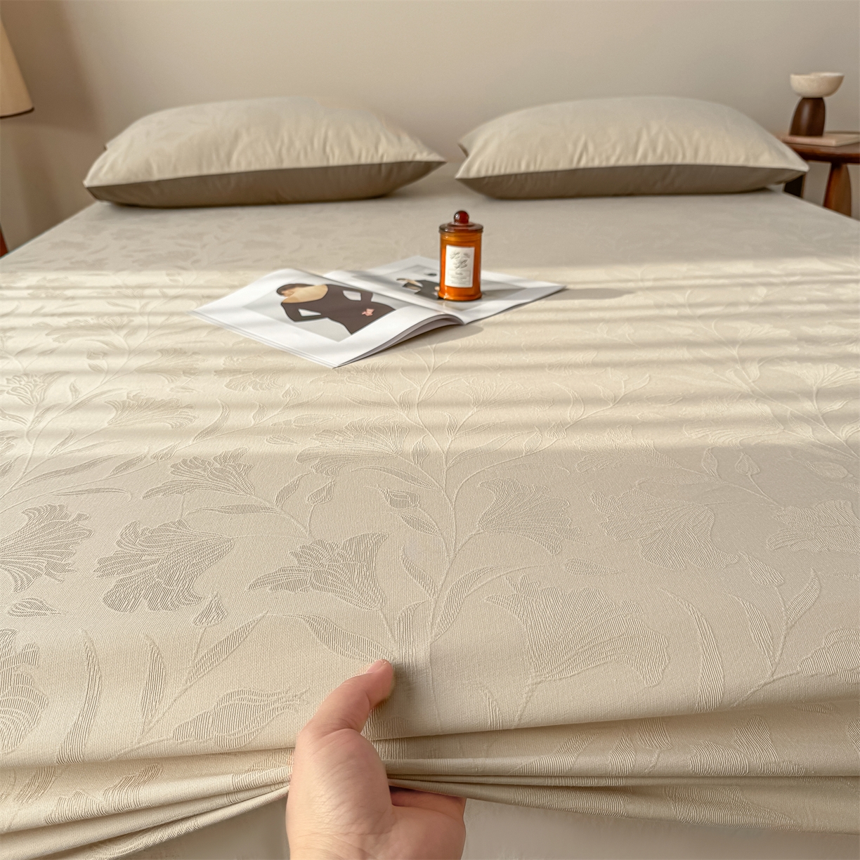 91家纺网 家纺一手货源 找家纺 （总）女子家纺 2026新款全棉厚织三层水洗色织提花床笠