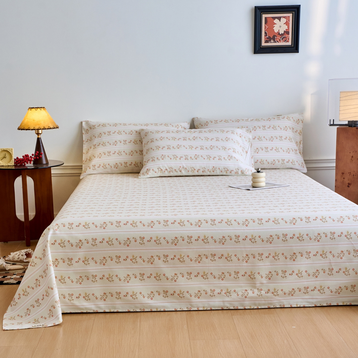 91家纺网 家纺一手货源 找家纺 春皖家纺 2026春夏新品简约款老粗布系列床单单品床单床单单件 知否