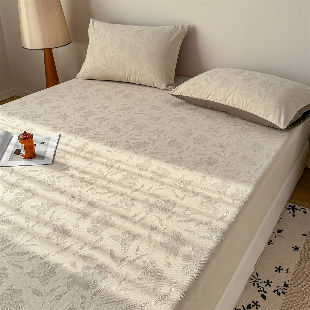 91家纺网 家纺一手货源 找家纺 （总）女子家纺 2026新款全棉厚织三层水洗色织提花床笠