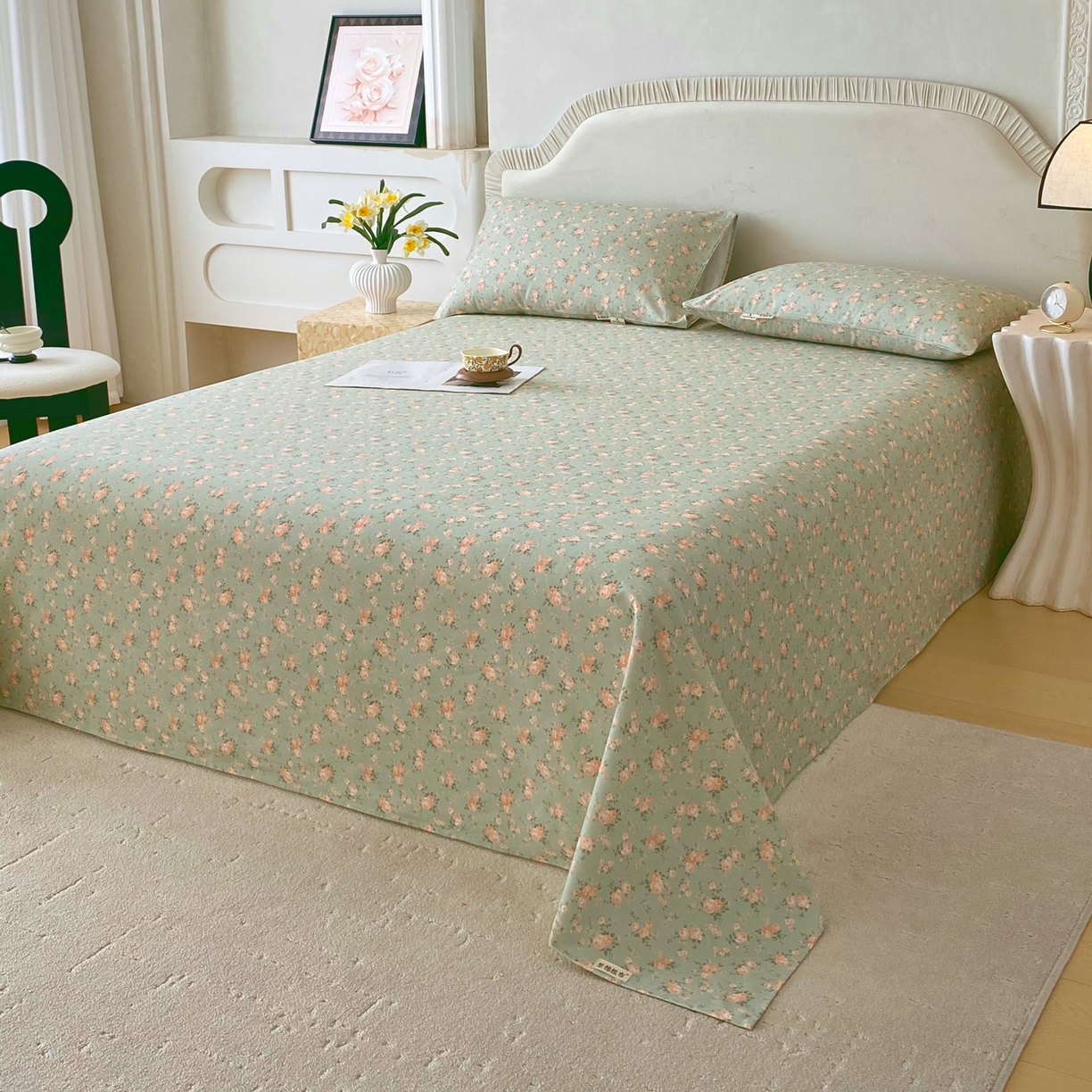 91家纺网 家纺一手货源 找家纺 春皖家纺 2026春夏新品简约款老粗布系列床单单品床单床单单件 知微