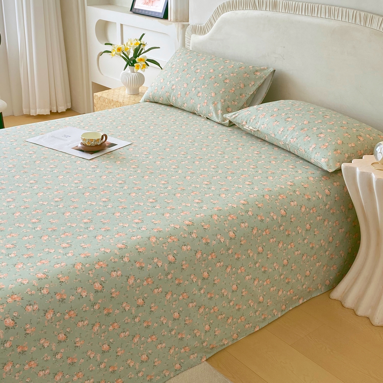 91家纺网 家纺一手货源 找家纺 春皖家纺 2026春夏新品简约款老粗布系列床单单品床单床单单件 知微