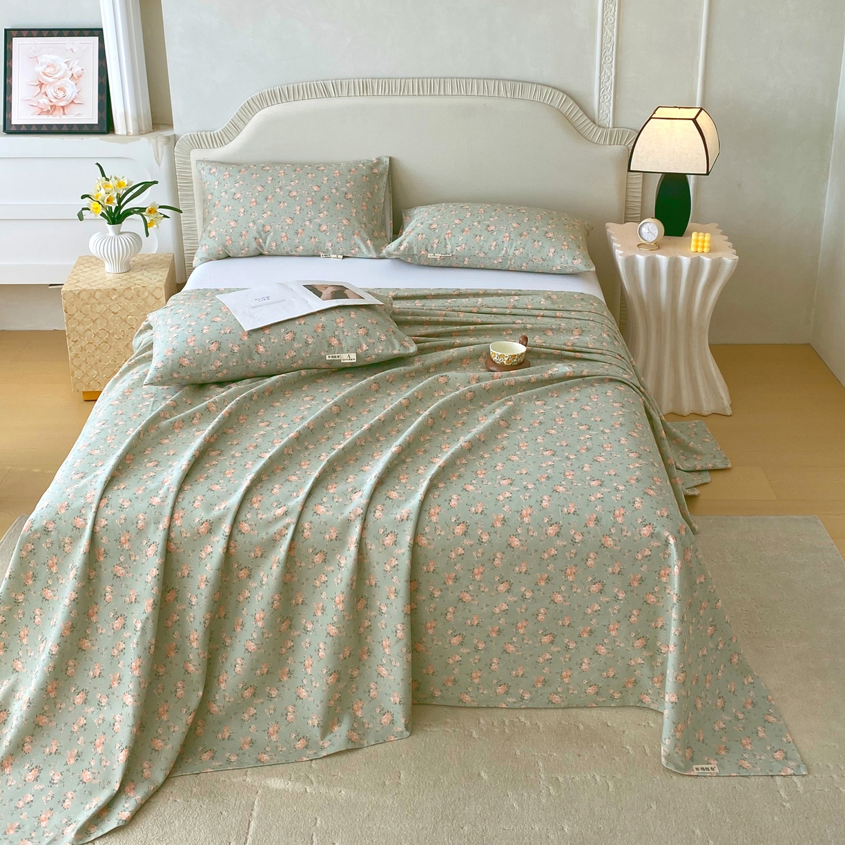 91家纺网 家纺一手货源 找家纺 春皖家纺 2026春夏新品简约款老粗布系列床单单品床单床单单件 知微