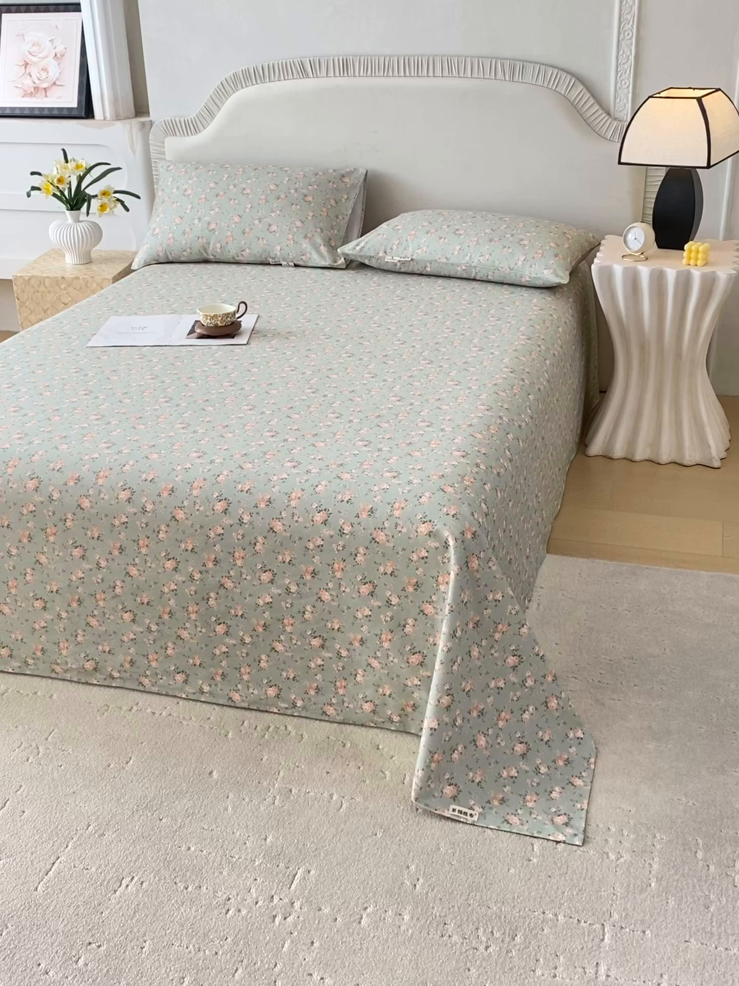 91家纺网 家纺一手货源 找家纺 春皖家纺 2026春夏新品简约款老粗布系列床单单品床单床单单件 知微