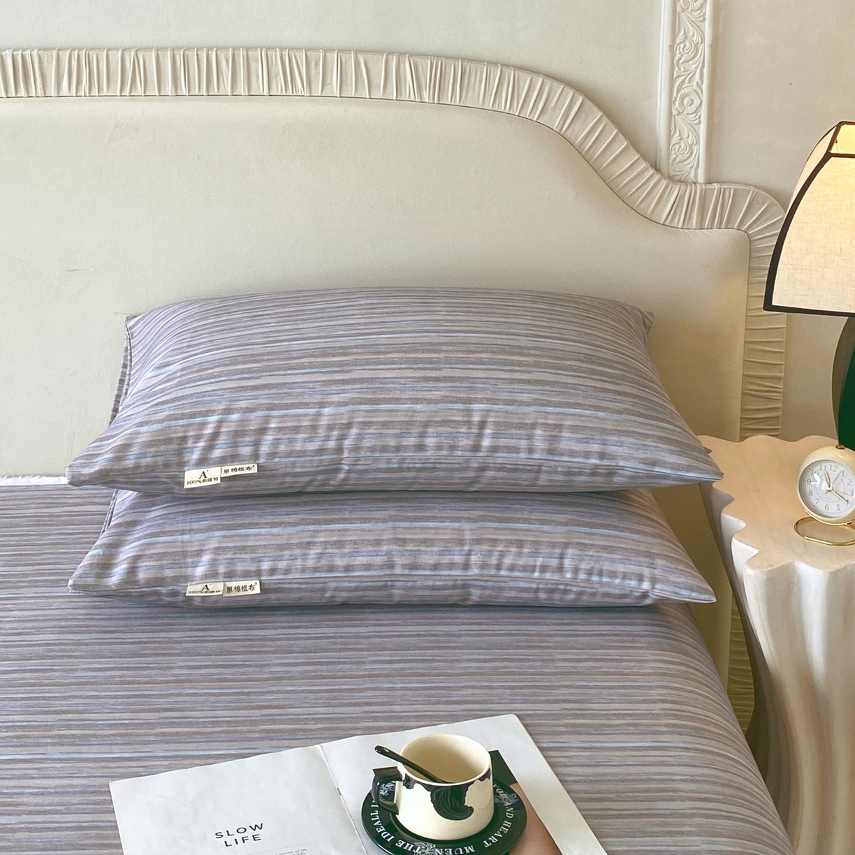 91家纺网 家纺一手货源 找家纺 春皖家纺 2026春夏新品简约款老粗布系列床单单品床单床单单件 知一Y